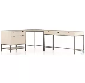 Trey Dove Poplar Home Office Set With Filing Cabinet