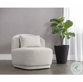 Soraya Dove Cream Swivel Armless Chair