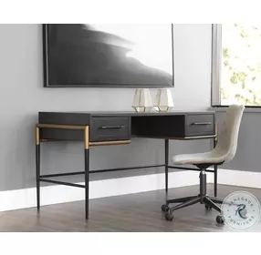 Weldrick Brown And Black Desk