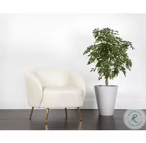 Cordelle Altro White Fabric Lounge Chair