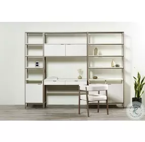 Windsor Cream Oak and Champagne Gold Modular Large Bookcase