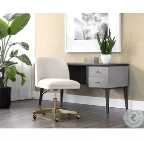 Kenna Belfast Oatmeal Fabric Adjustable Office Chair