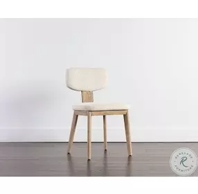 Rickett Dove Cream Dining Chair with Weathered Oak Frame Set of 2