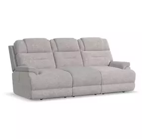 Zecliner Zofa Dove Gray Performance Fabric 87" Zero Gravity Power Reclining Sofa with USB Charging and LED