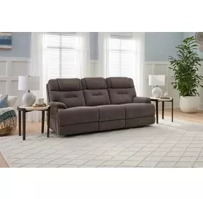 Zecliner Zofa Umber Performance Fabric 87" Zero Gravity Power Sleep Reclining Sofa with USB Charging and LED