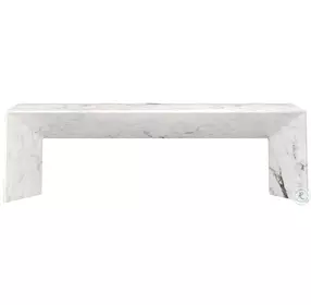 Nomad White Faux Marble Bench