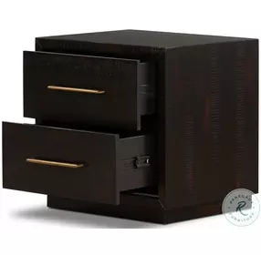 Suki Burnished Black Nightstand