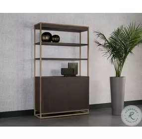Carmona Gray And Rustic Bronze Bookcase