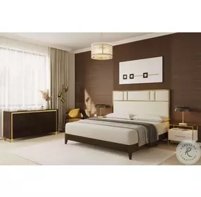 Cymbria Cream And Antique Brass Nightstand