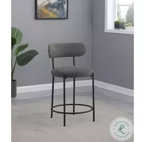 Viola Gray Boucle Upholstered Counter Height Stool Set Of 2
