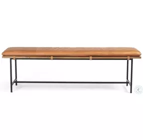 Gabine Brandy Leather Accent Bench