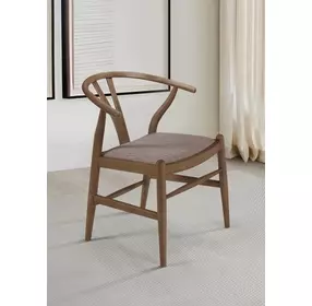 Dinah Brown Danish Y Shaped Back Wishbone Side Chair Set of 2