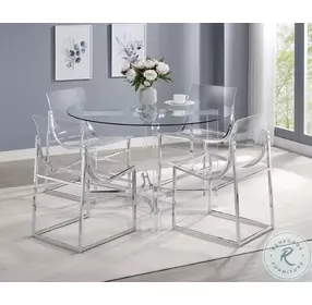 Keeling Chrome 47" Round Dining Table