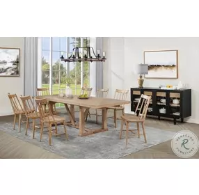 Middleton Natural Spindle Back Dining Side Chair Set of 2