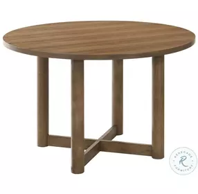 Crestmore Walnut 46" Round Dining Room Set