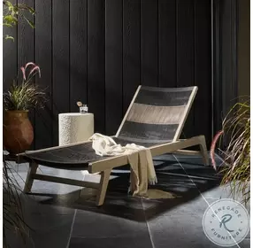 Julian Weathered Grey And Dark Grey Rope Outdoor Chaise
