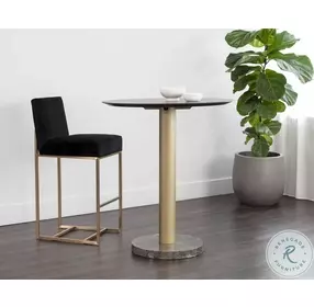 Monaco Gray And Gold Bar Table