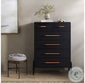 Rosedale Ebony Oak 6 Drawer Tall Chest