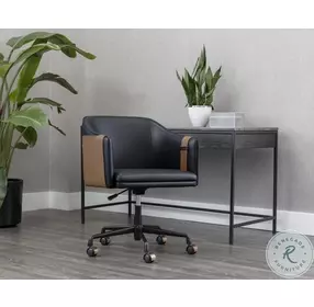 Pembroke Napa Black And Cognac Adjustable Office Chair