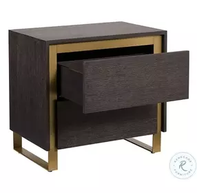 Alvaro Gray And Rustic Bronze Nightstand