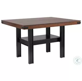 Patterson Mango Oak And Black 60" Counter Height Dining Room Set