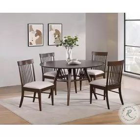 Everton Dark Walnut 53" Round Dining Table