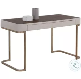 Rosalyn Cream And Warm Brass Home Office Set