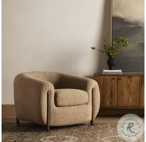 Lyla Sheepskin Camel Performance Fabric Chair