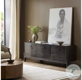 Reza Worn Black Parawood Media Console