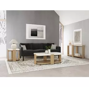 Sanibel Pale Oak and White Rectangular End Table