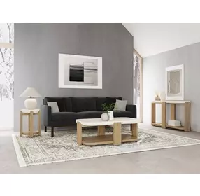 Sanibel Pale Oak and White Rectangular Cocktail Table