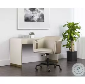 Pembroke Napa Beige And Tan Adjustable Office Chair