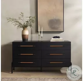 Rosedale Ebony Oak 6 Drawer Dresser