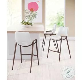 Desi White Counter Height Stool Set Of 2