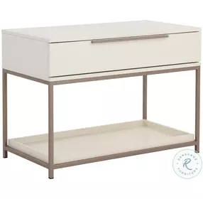 Saharaine Cream And Champagne Gold Nightstand