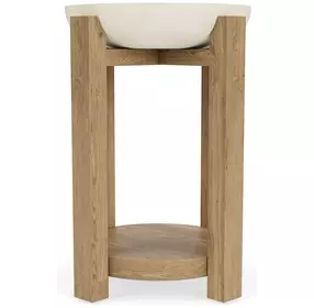 Sanibel Pale Oak and White Round Chairside Table