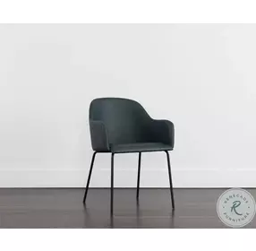 Hensley Dark Teal Dining Arm Chair
