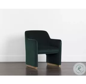 Jaime Meg Dark Emerald Performance Fabric Dining Arm Chair