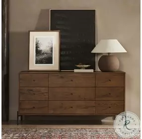 Eaton Amber Oak Resin 9 Drawer Dresser