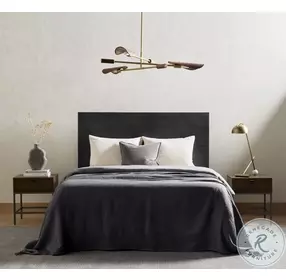 Trey Black Wash Poplar Queen Panel Bed