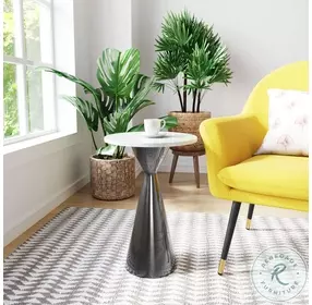 Tim White And Black Side Table