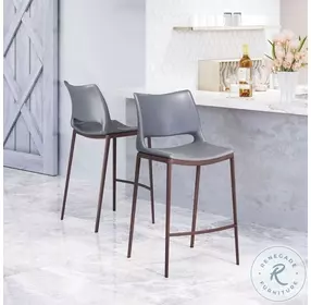 Ace Dark Gray Counter Height Chair Set Of 2