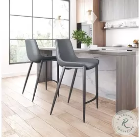 Magnus Dark Gray Bar Chair Set Of 2