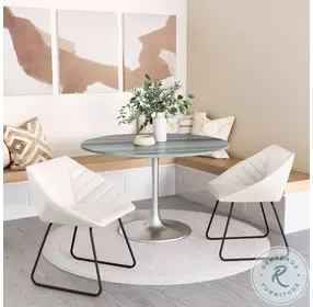 Star City Gray And Silver 48" Dining Table