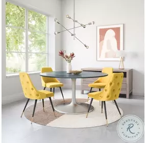 Metropolis Gray And Silver 60" Dining Table