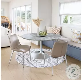 Star City Gray And Silver 60" Dining Table