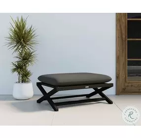 Lagos Grace Bay Gray Performance Fabric Outdoor Stool