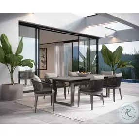 Capri Grace Bay Gray Outdoor Dining Arm Chair