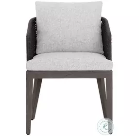 Bellano Smoke Gray Outdoor Dining Arm Chair