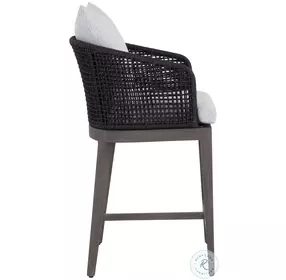 Capri Smoke Gray Performance Fabric Outdoor Counter Height Stool